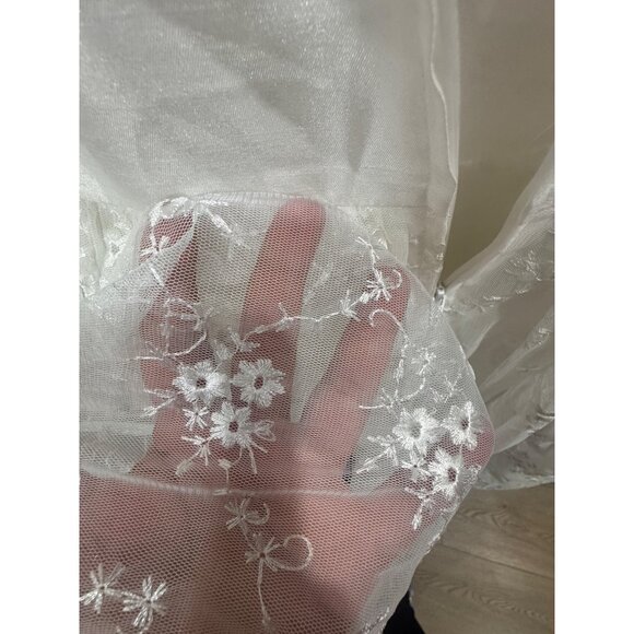 Girls Ivory Sleeveless Floral Lace Dress By Lavender Size 6 Polyester Blend - Picture 6 of 7